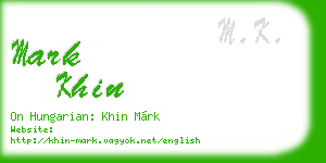 mark khin business card